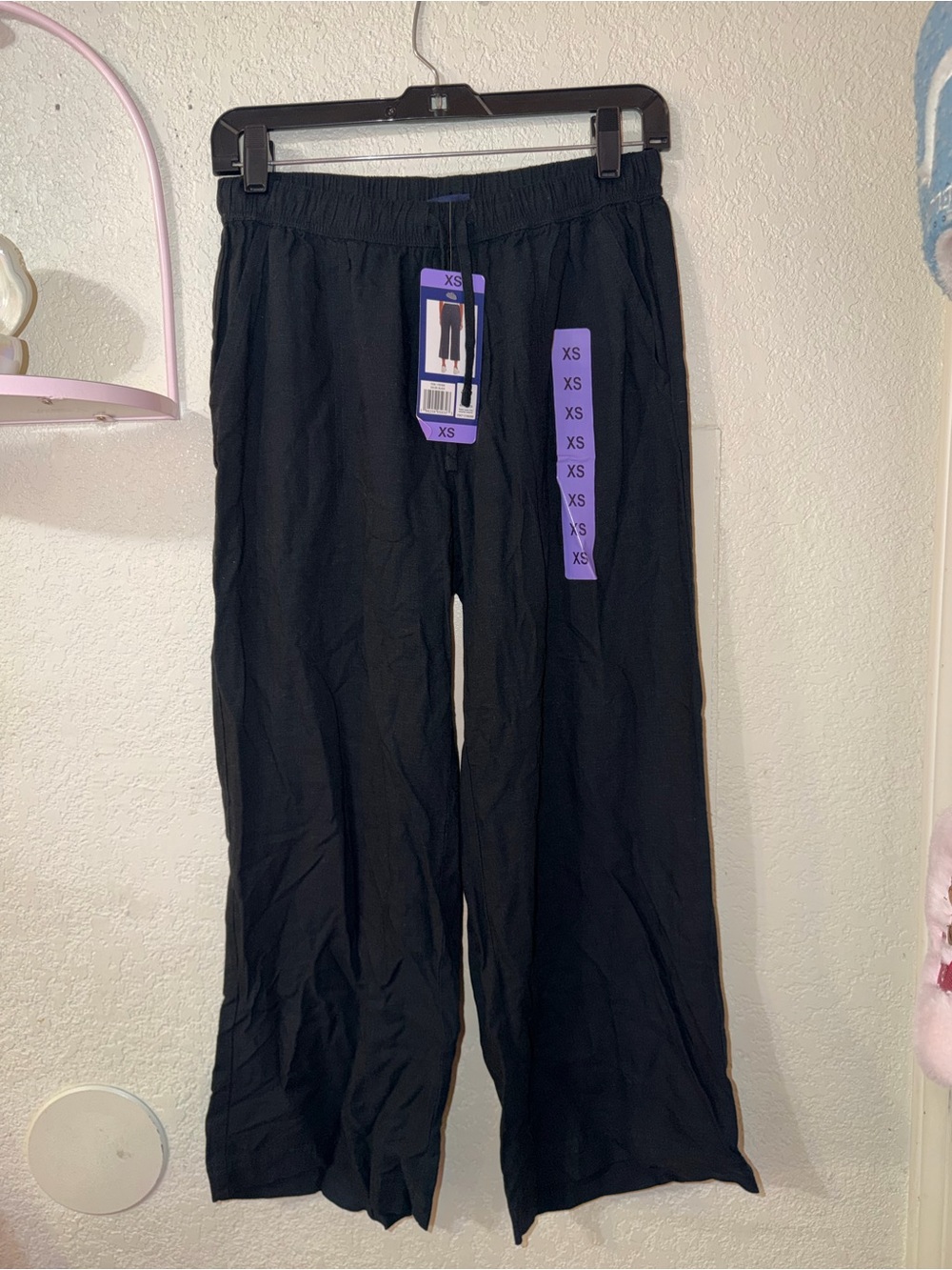 Splendid Black Cropped Wide-Leg Pants